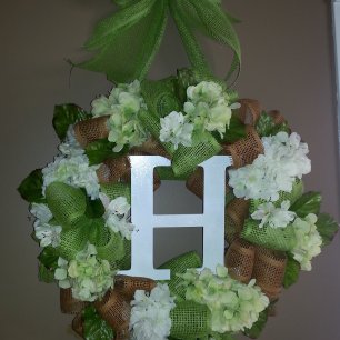Birthday Floral 6 Wreath with Initial